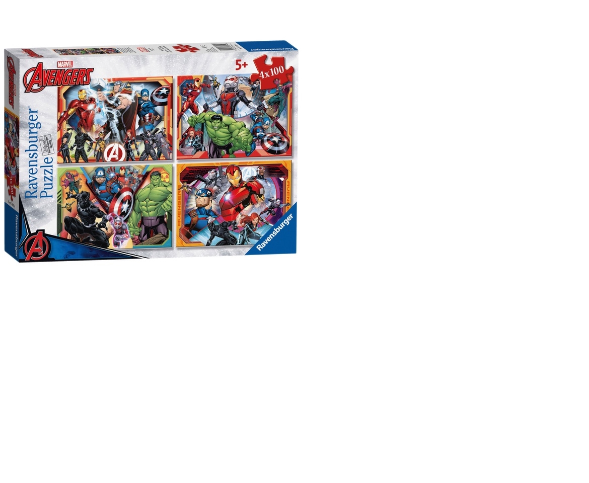 Ravensburger Marvel Avengers Assemble 4 x 100 Piece Bumper Puzzle Pack
