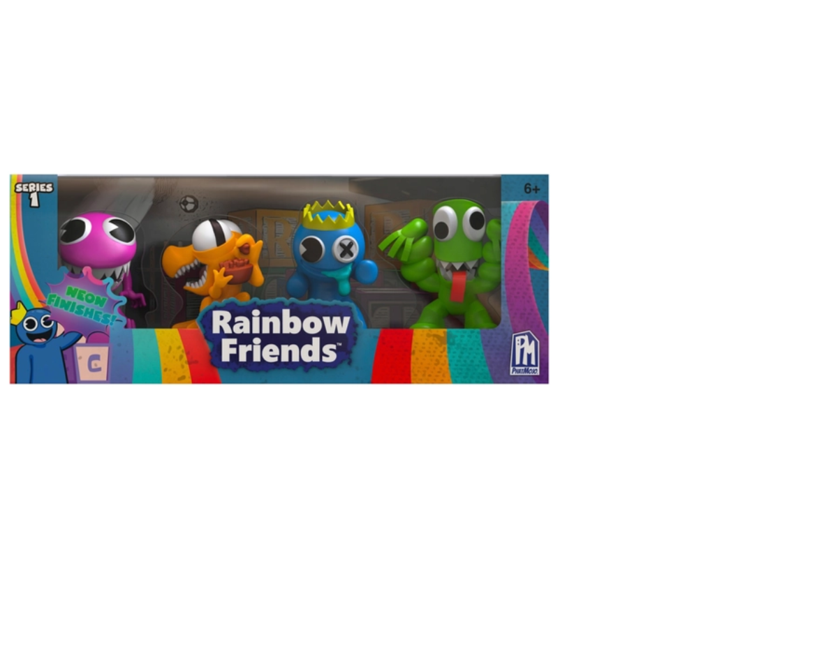 Rainbow Friends Purple, Orange, Green & Blue Figure 4-Pack (Neon