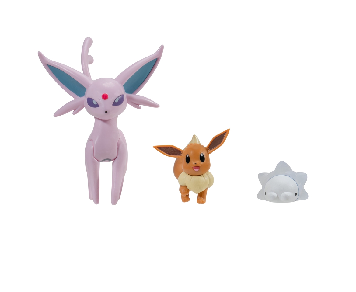 Pokémon Battle Figure 3 Pack 5cm Eevee, 5cm Snom & 8cm Espeon