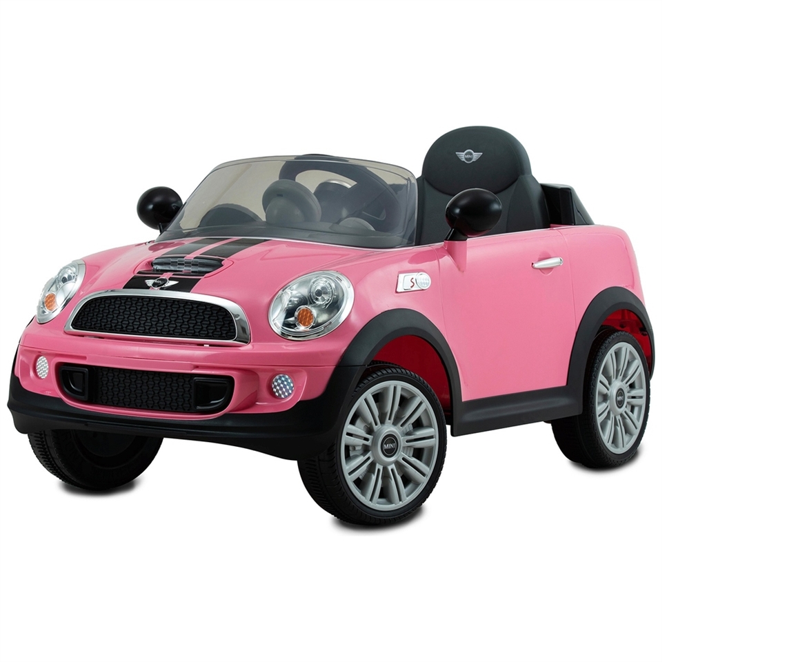 Pink Mini Cooper Roadster 6V Ride-On with Remote Control