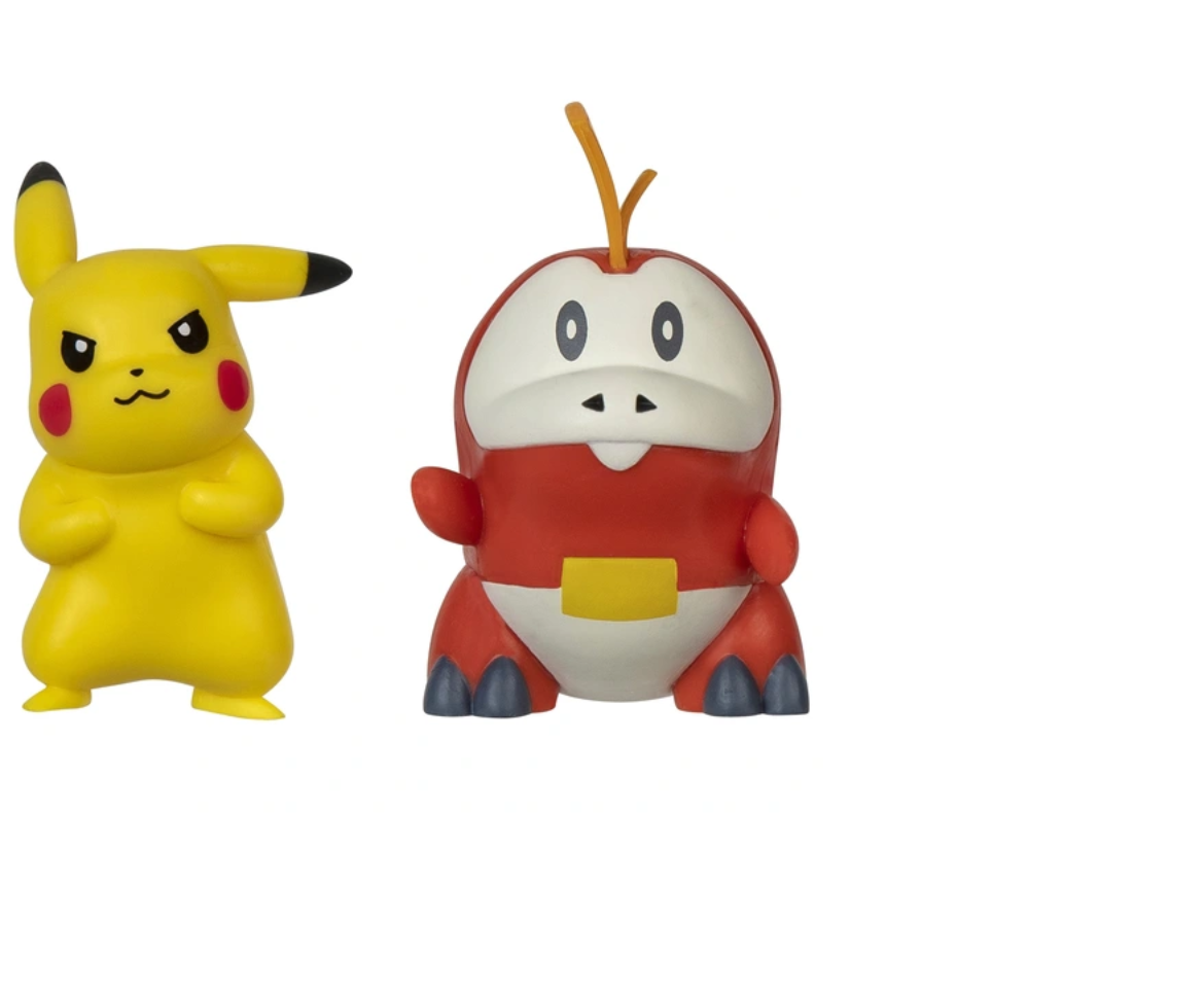 Jazwares Pokemon First Partner Fuecoco and Pikachu Battle Figure Set 2-Pack