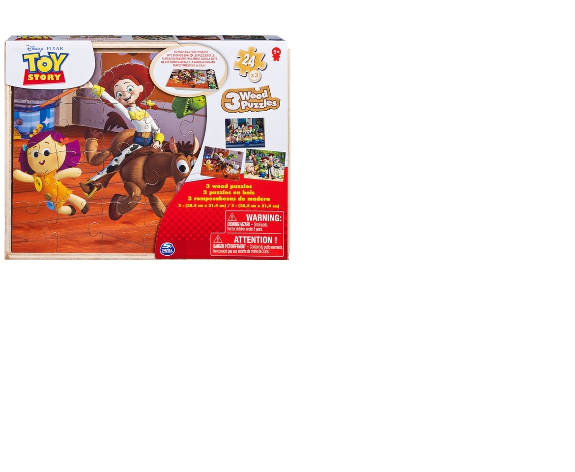 Toy Story 3 Wooden Puzzles 3 Pack in Wood Storage Tray