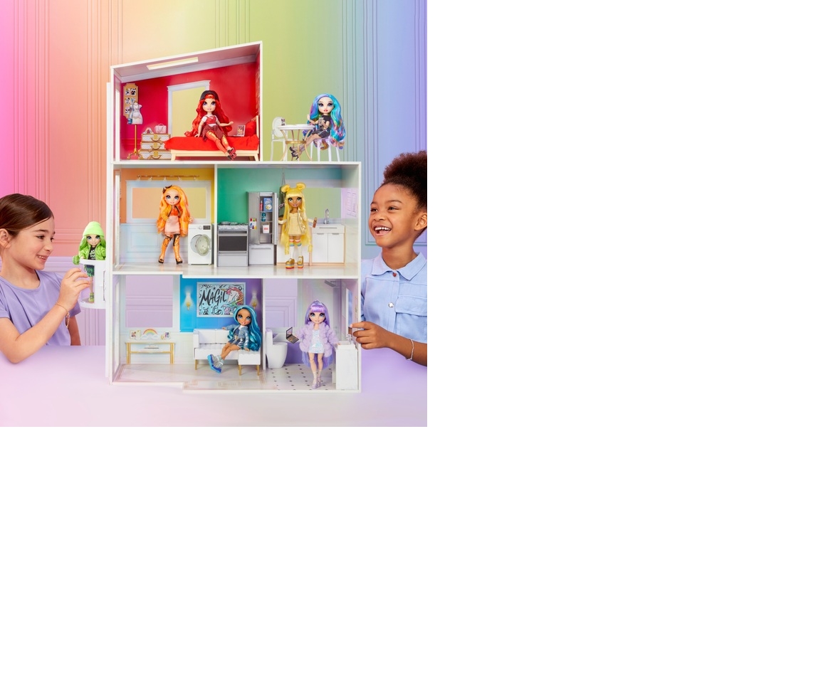 Rainbow High House Playset- 3-Story Wood Doll House 