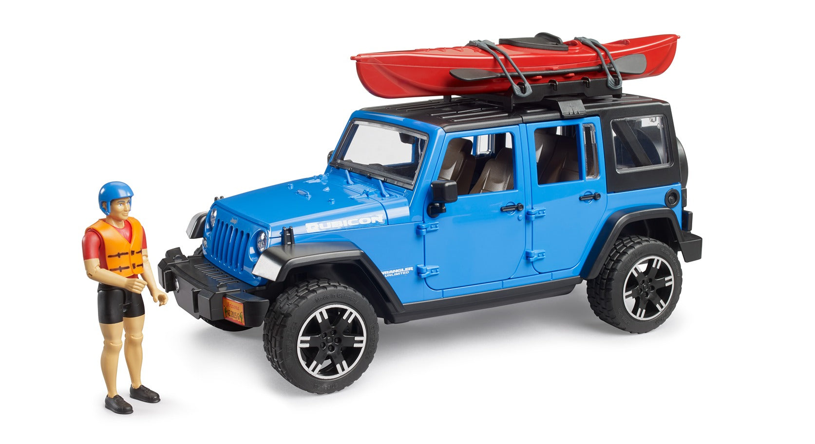 Bruder 1:16 Jeep Wrangler Rubicon With Kayak & Kayaker