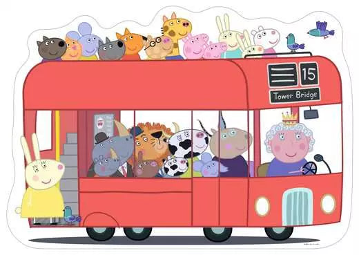 Ravensburger Peppa Pig London Bus, 24 Piece Giant Shaped Floor Jigsaw Puzzle
