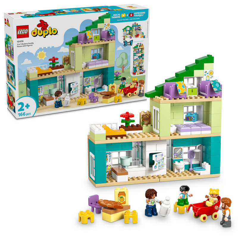 Lego® Duplo® Town 3 In 1 Modern Family House With Figures 10470