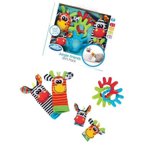 Playgro Jungle Friends Teething Toys And Rattles Gift Set