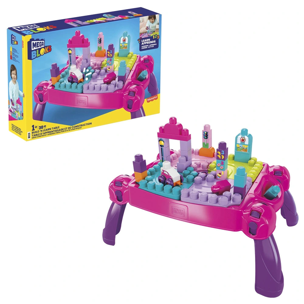 Mega Bloks Build 'N Learn Table Pink
