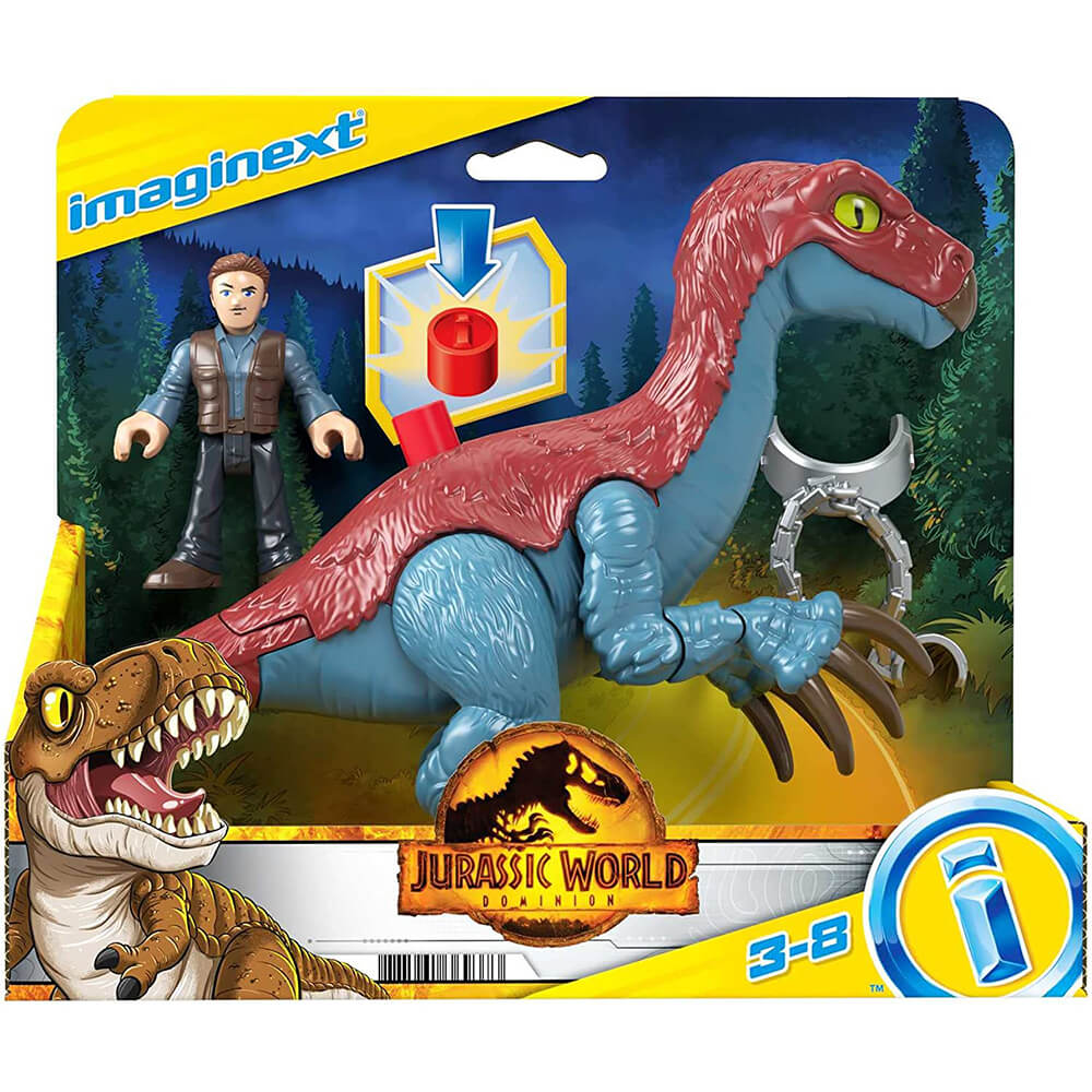 Imaginext Jurassic World Dominion Owen & Therizinosaurus Dinosaur Figures