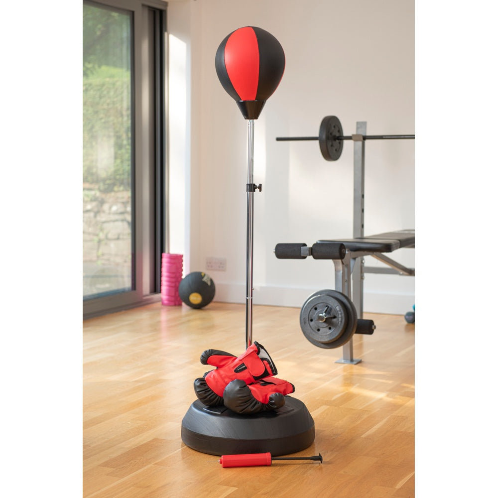 Boxing Club Free-Standing Speed Ball Punching Bag With Boxing Gloves