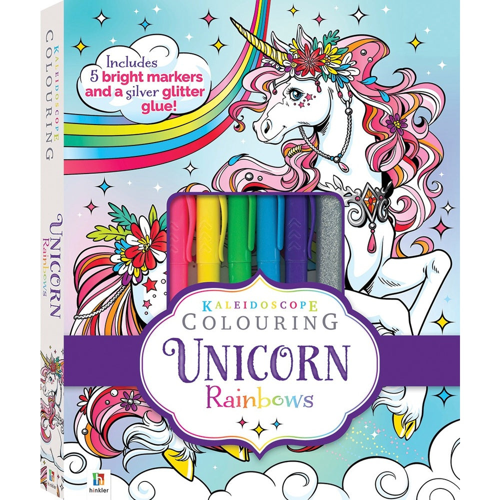 Kaleidoscope Colouring Pages Book Unicorn Rainbows Assortment