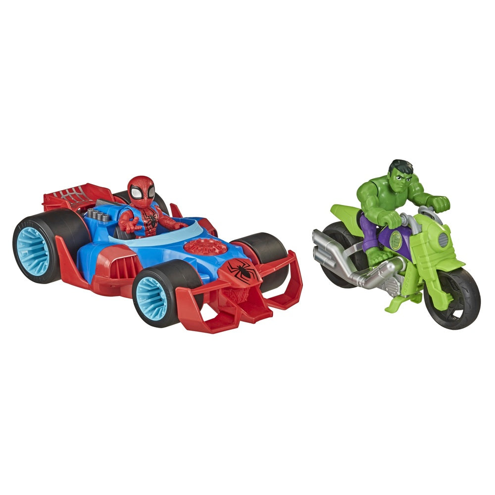 Playskool Heroes Marvel Super Hero Adventures 13Cm Action Racers Vehicle 2 Pack