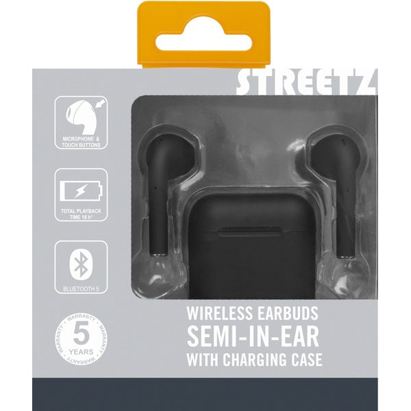 Streetz True Wireless Bluetooth Earbuds Black
