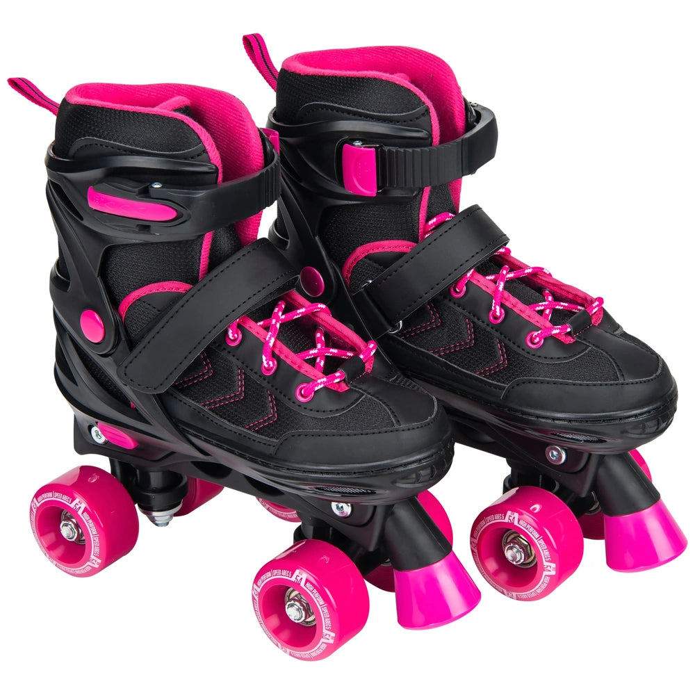 Adjustable Quad Roller Skates Pink And Black Uk Size 3 - 5