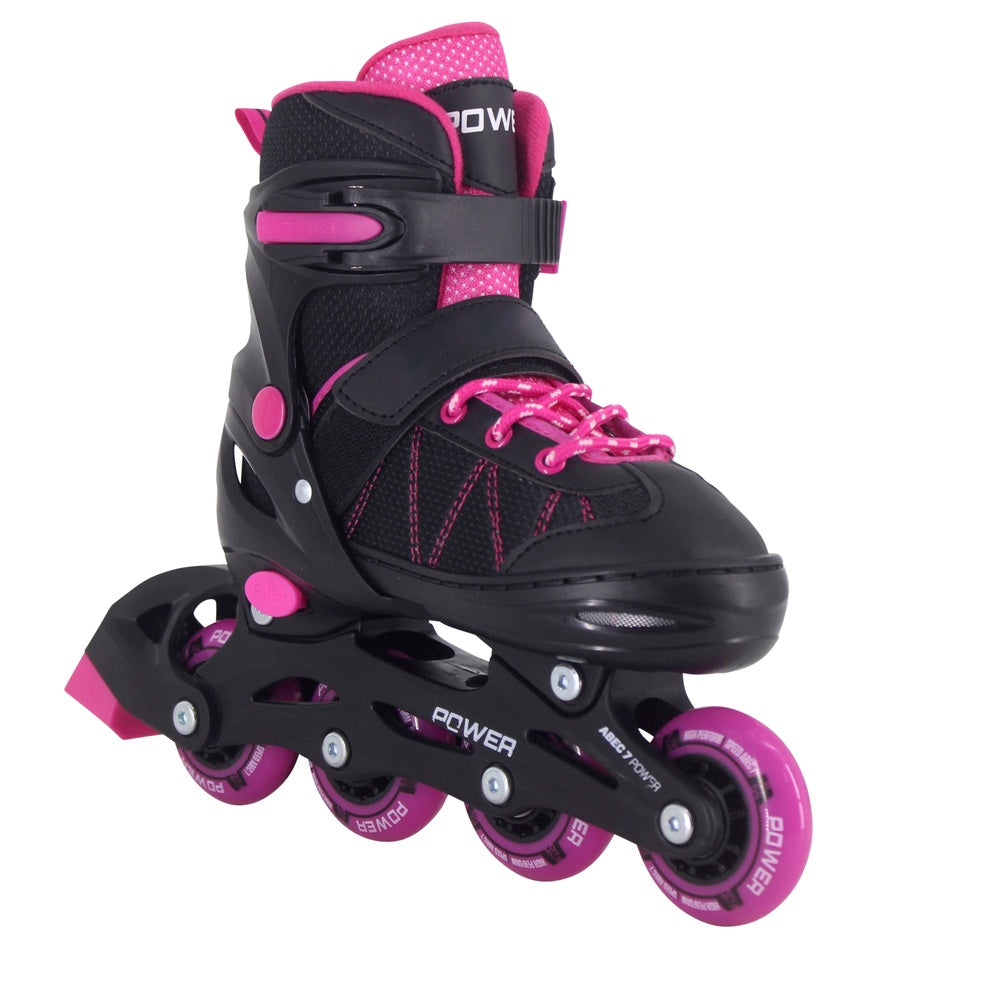Adjustable Inline Skates Pink And Black Uk Size 12 - 1.5