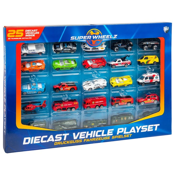 25 Pack Diecast Vehicle Playset