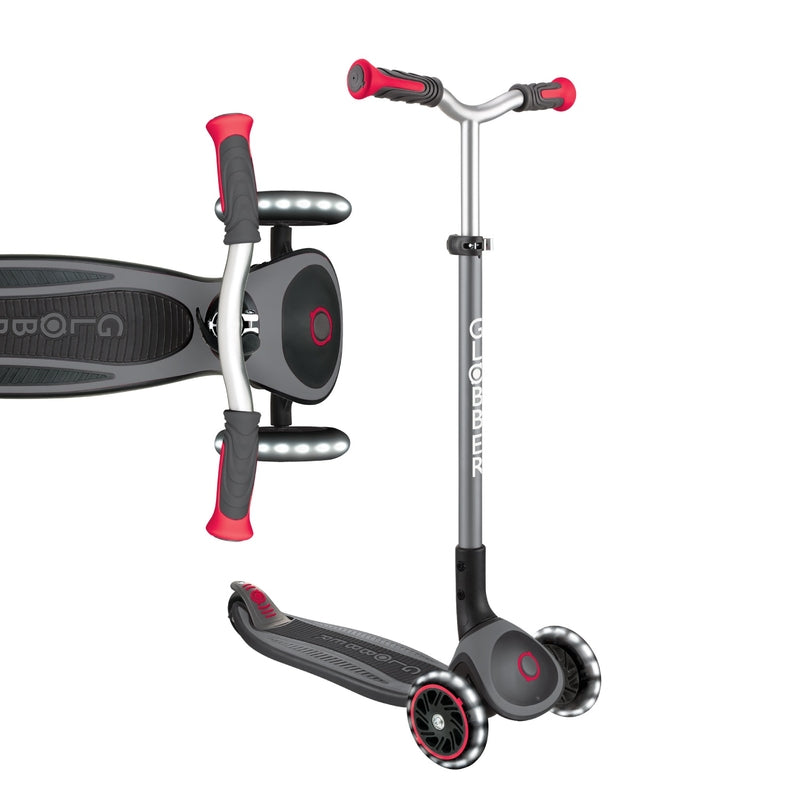 Globber Master Lights Foldable Scooter Black-Red
