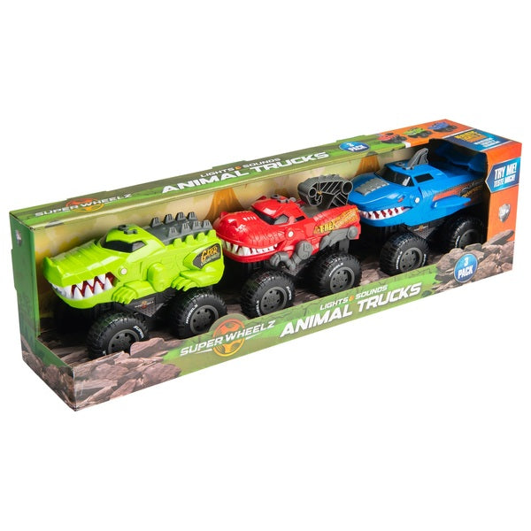 Super Wheelz Lights & Sounds Animal Truck 3 Pack
