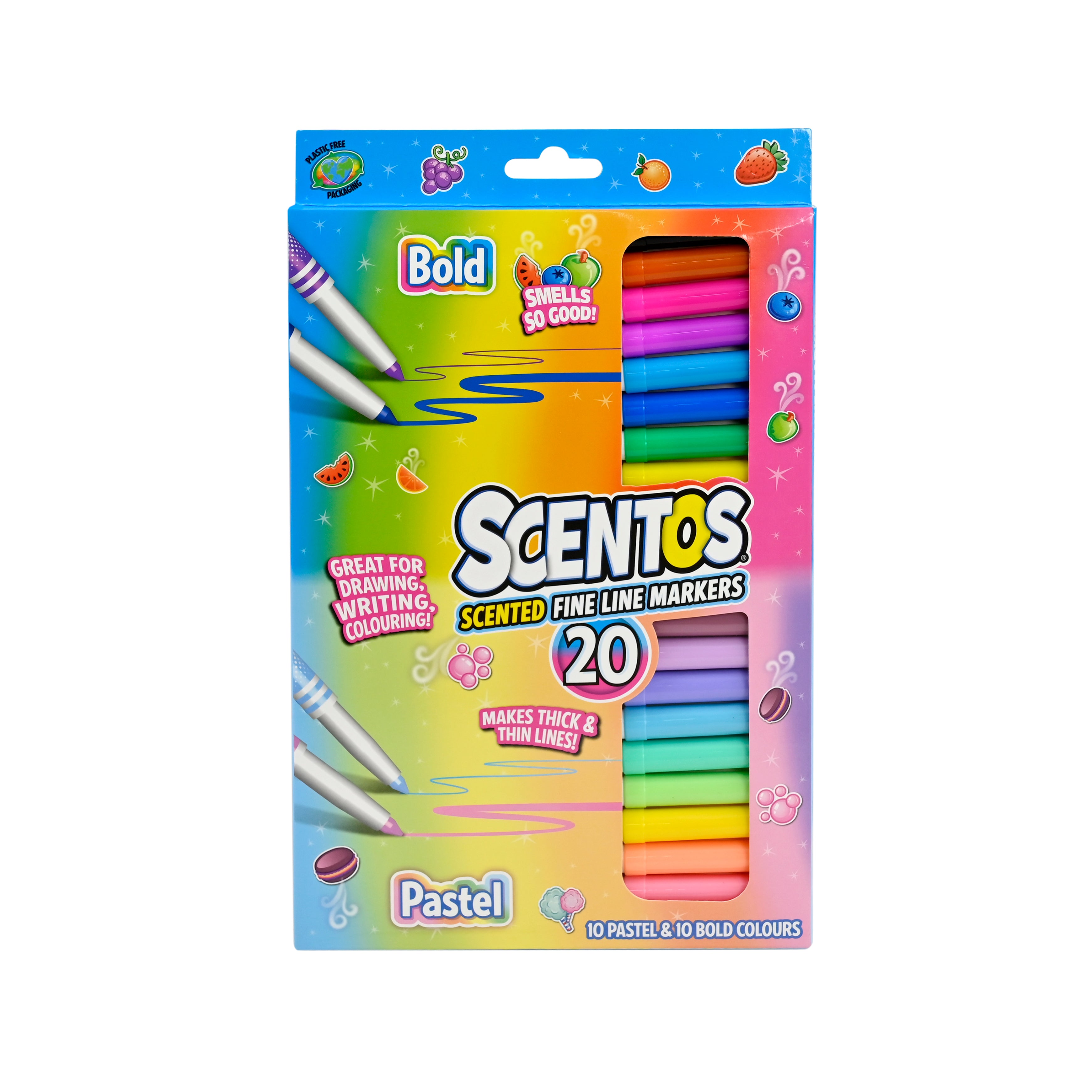 20 Scentos Fine Liners Bold & Pastel