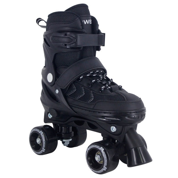 Adjustable Quad Roller Skates Black Uk Size 3 - 5