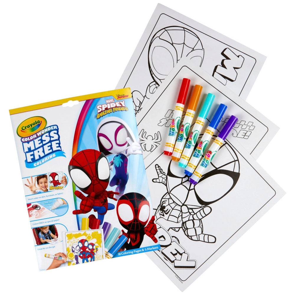 Crayola Color Wonder Spidey And His Amazing Friends Colouring Pages Book