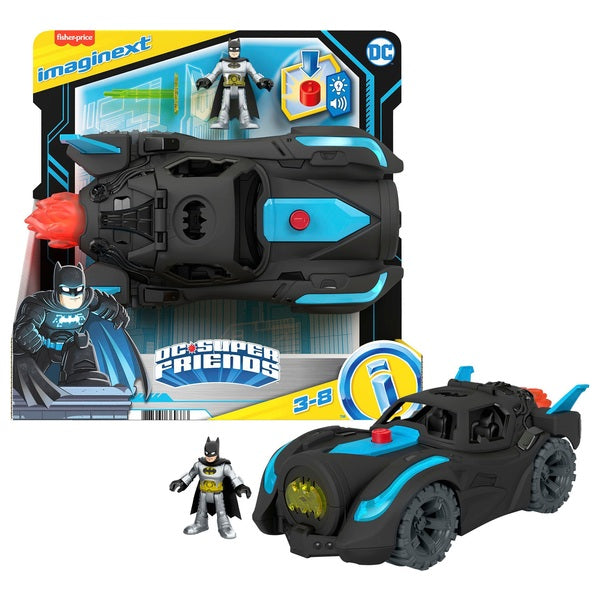 Imaginext Dc Super Friends Lights & Sounds Batmobile And Batman Figure