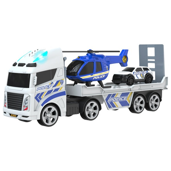 Teamsterz Small Light And Sound Police Heli Transporter