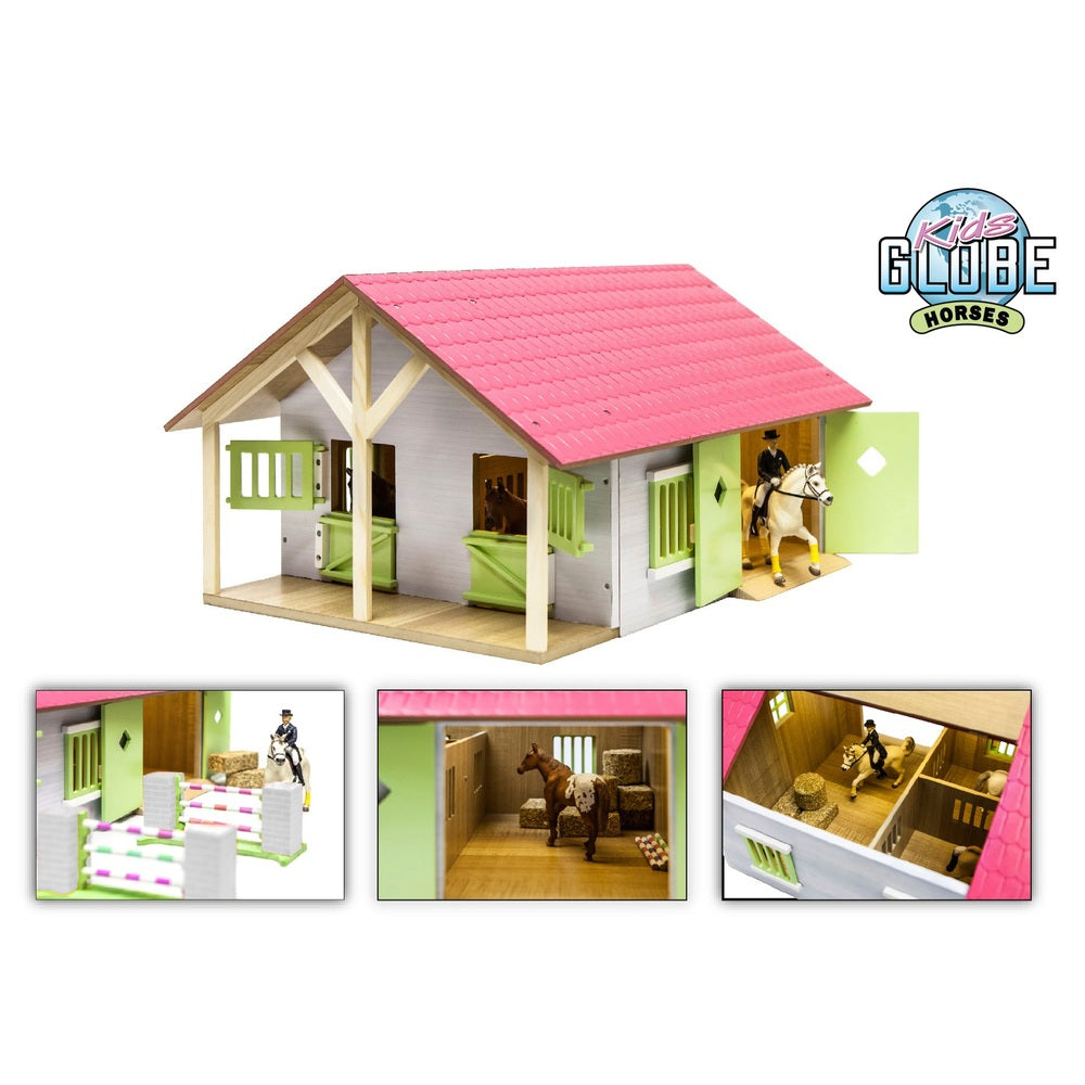 Kids Globe 1:24 Wooden Horse Stable Set