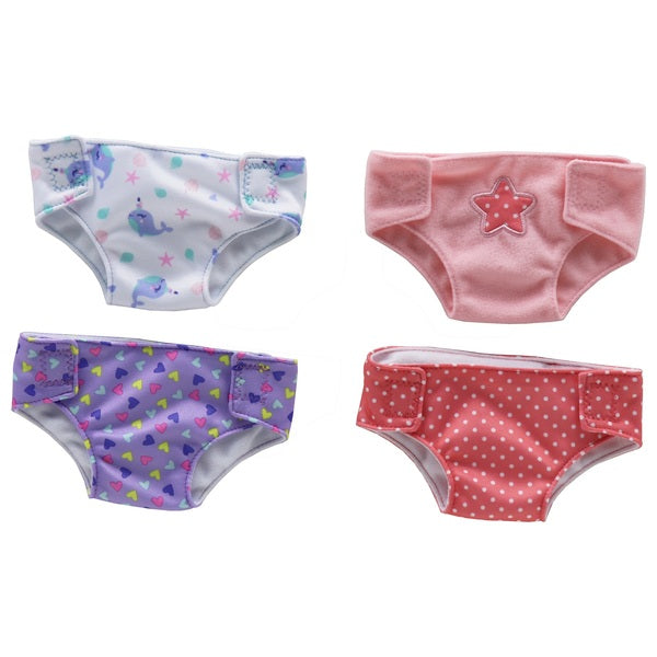Reusable Dolls Nappies 4 Pack