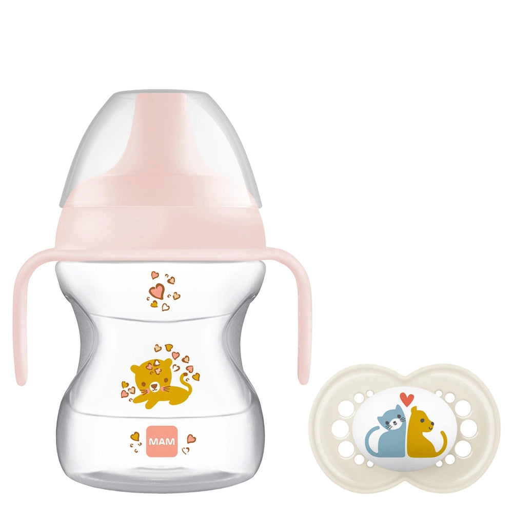 Mam Cup & Soother 190Ml 6 Months+ Pink