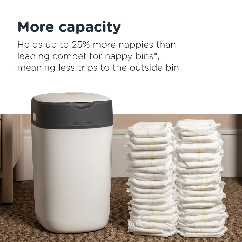 Tommee Tippee Twist & Click Advanced Nappy Bin Starter Set With 4 Cassettes