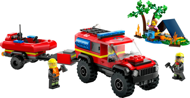 Lego® City 4X4 Fire Engine With Rescue Boat Toy 60412