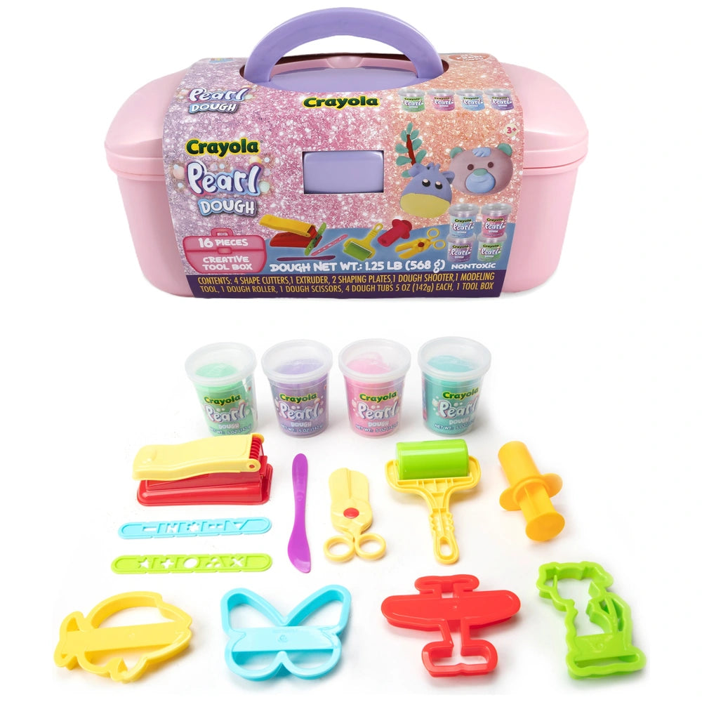 Crayola Dough Tubs Pearl Creative Tool Box 16 Piece Set