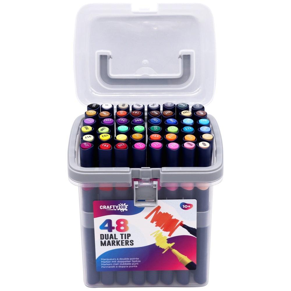Crafty Co. Dual Tip Markers 48 Piece Tub