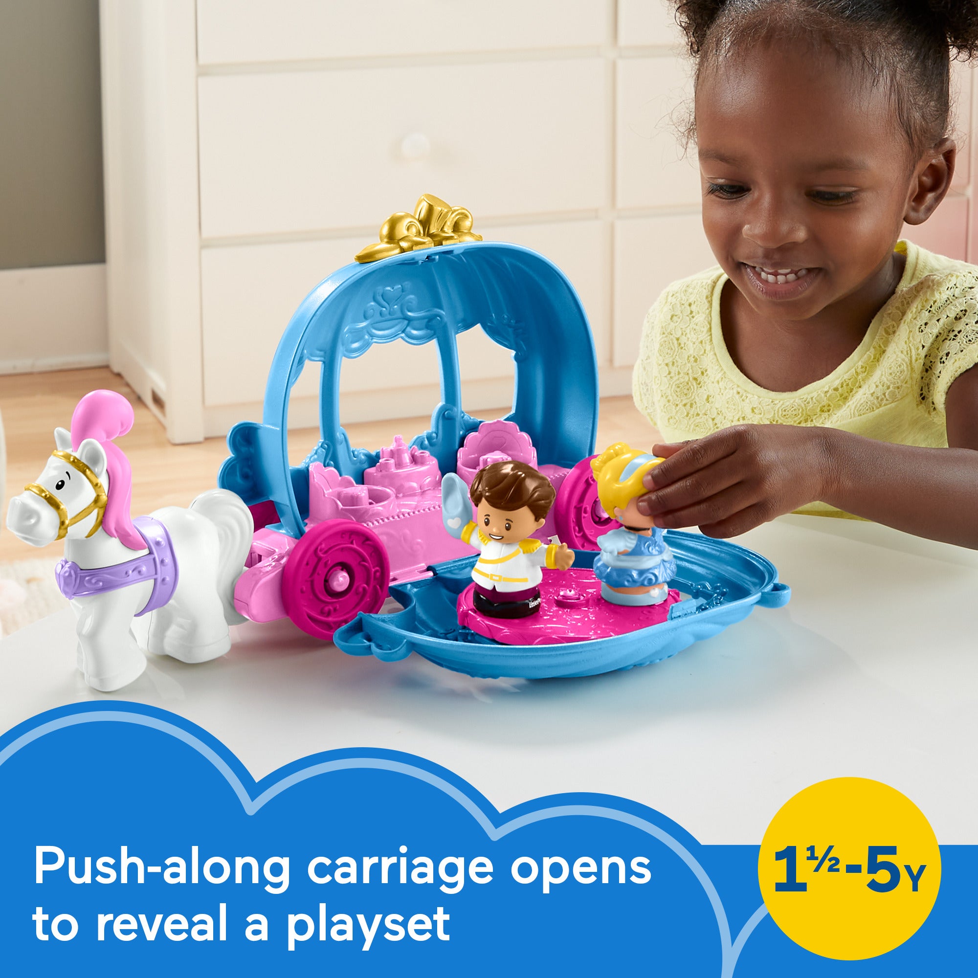 Fisher-Price Little People Disney Princess Cinderella's Dancing Carriage Set