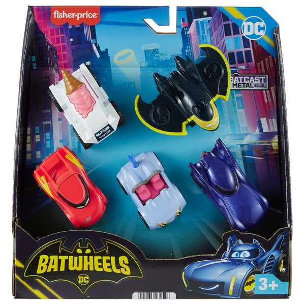 Fisher-Price Batwheels Dc: Bam The Batmobile Diecast Character Vehicle 5 Pack