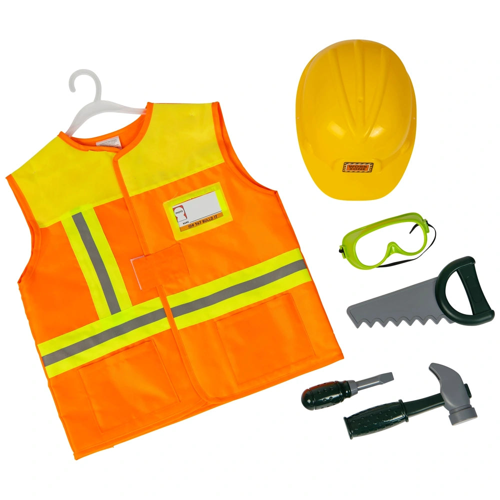 Construction Worker Costume And Accessories Dress-Up Set