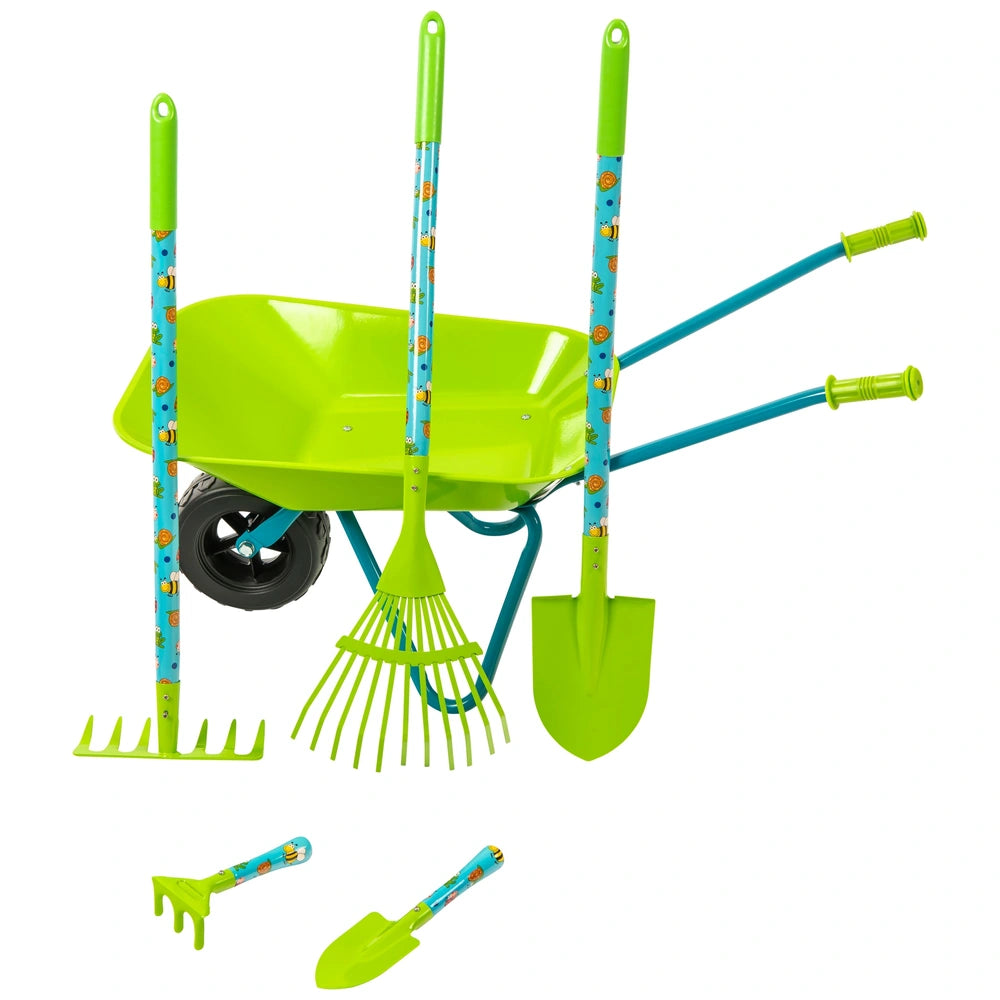 Metal Wheelbarrow Garden Toy Set