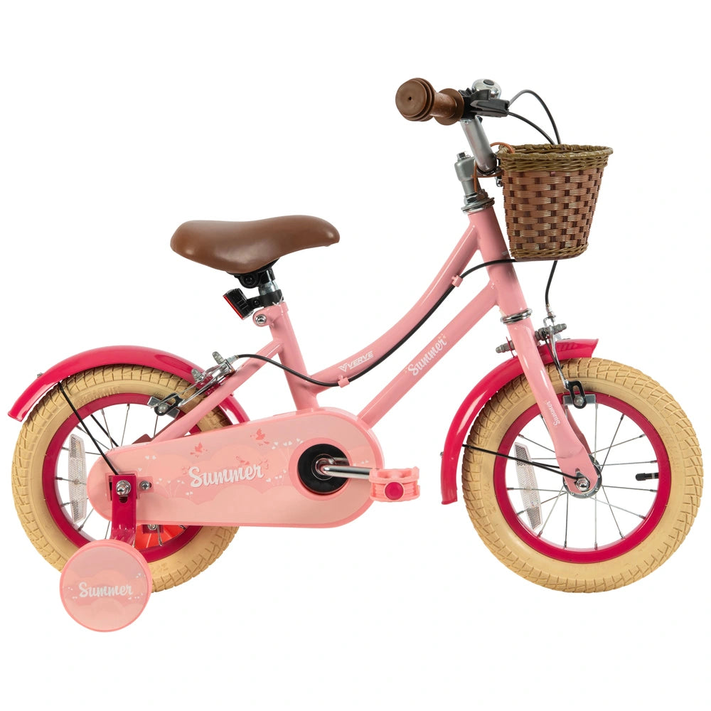 12 Inch Verve Summer Bike With Basket Pink