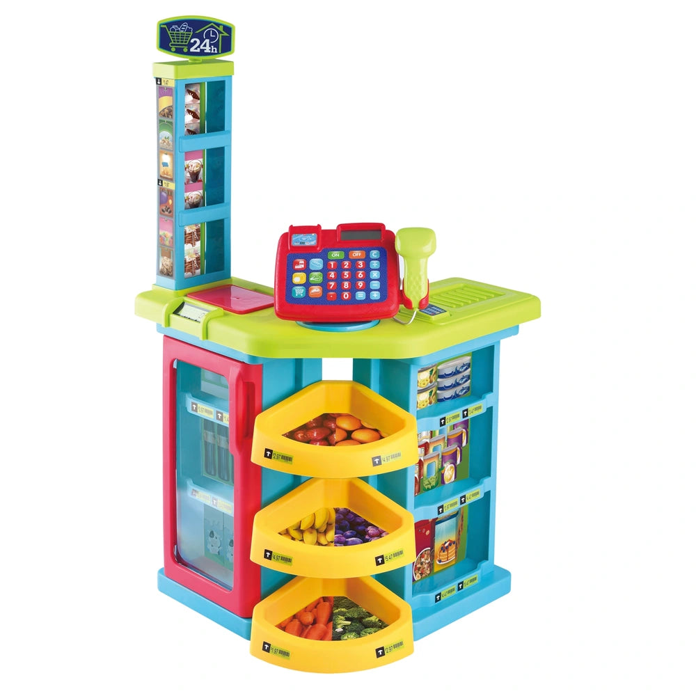 Kitchen Corner Grocery Store Playset With Accessories 64 Pieces