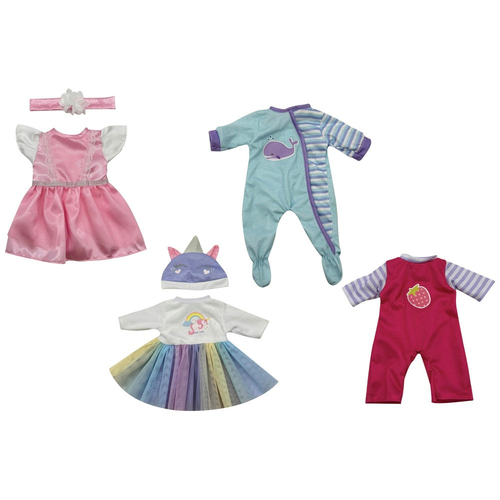 Dolls 4 Pack Outfit Set 43Cm