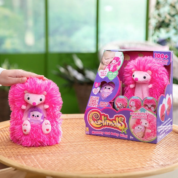 Curlimals Mummy And Baby Mimi Hedgehog Set