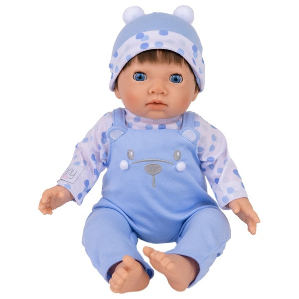 Tiny Treasures 44Cm Weighted Reborn Baby Doll In Blue Bear Outfit