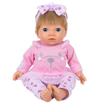 Tiny Treasures 44Cm Weighted Reborn Baby Doll In Pink Bunny Outfit