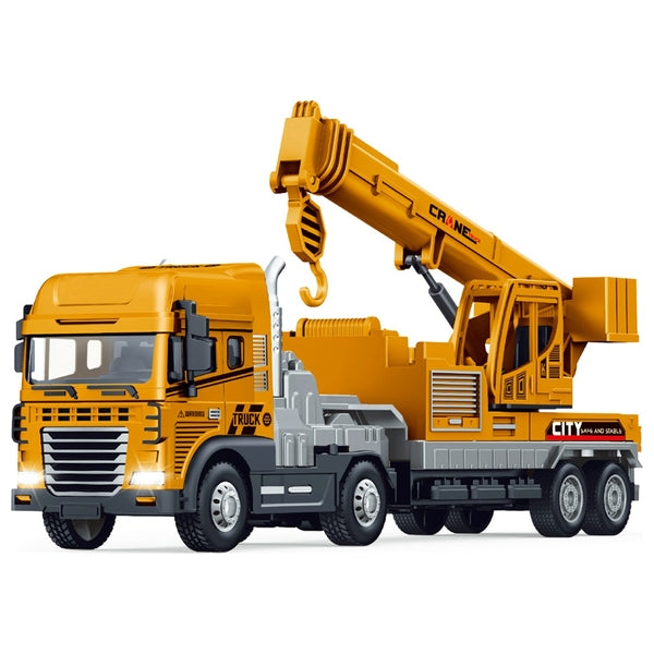 Diecast Crane And Trailer With Lights And Sounds