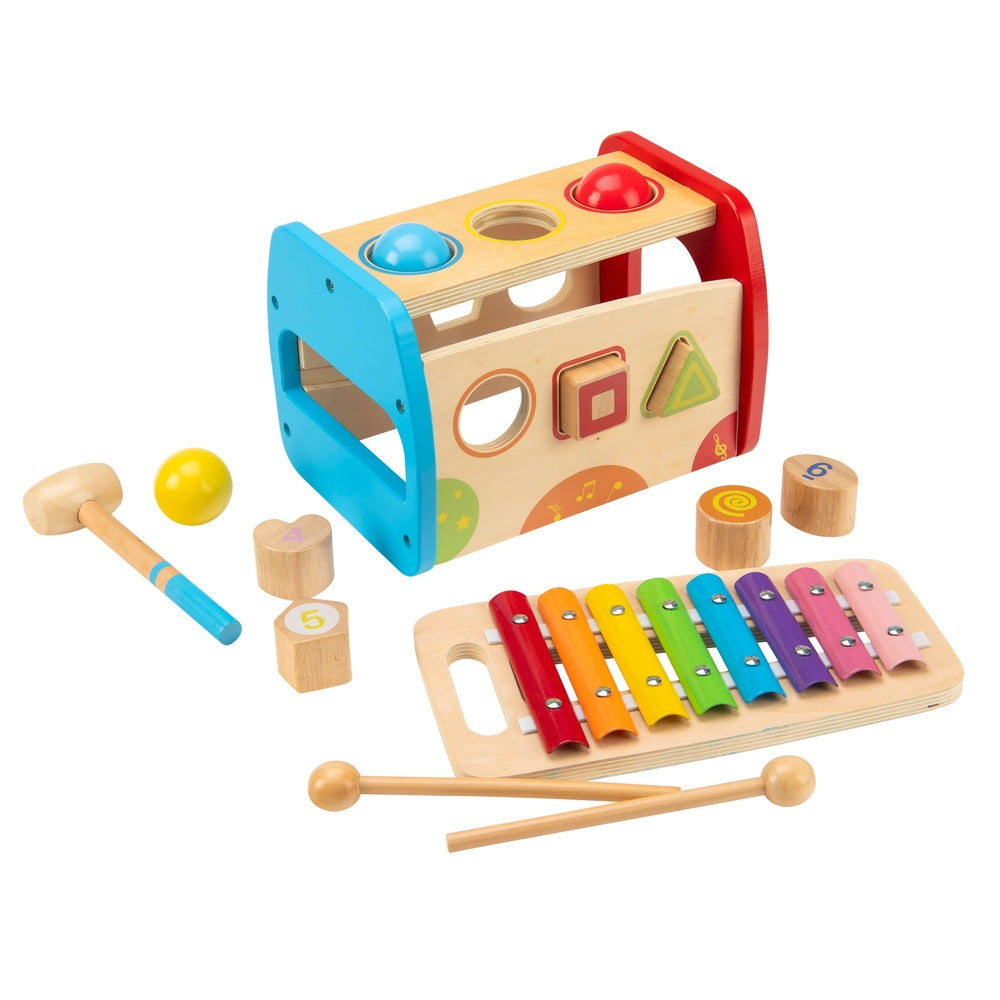 Squirrel Play Wooden Hammer Ball And Xylophone Set