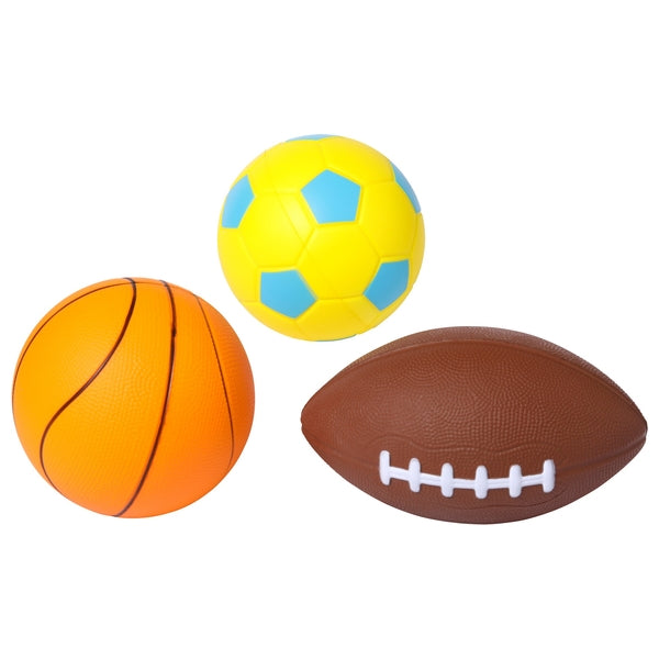 Soft Foam Sports Balls 3 Pack Assortment
