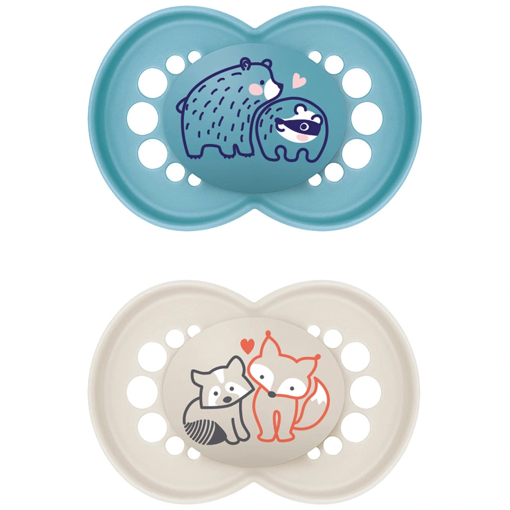 Mam 6 Months+ Original Dummies 2 Pack Blue