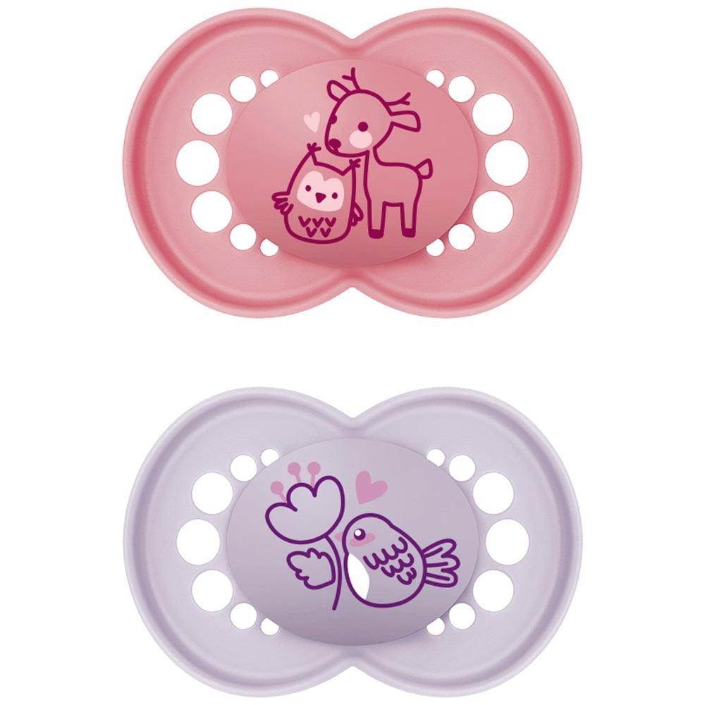Mam 6 Months+ Original Dummies 2 Pack Pink