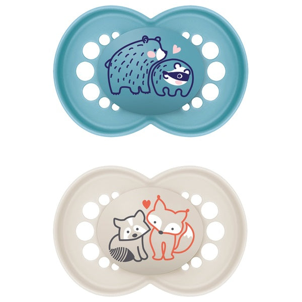 Mam 16 Months+ Original Dummies 2 Pack Blue